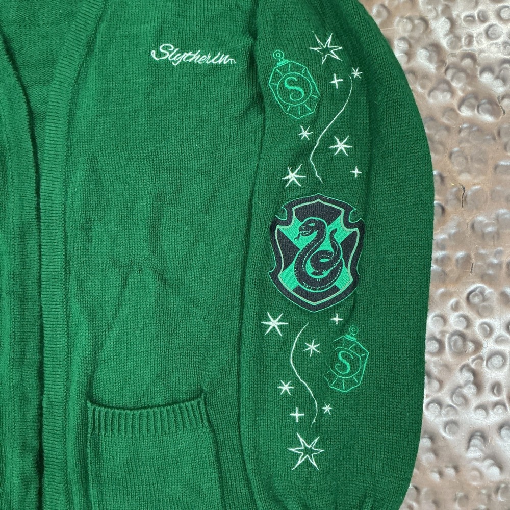 Harry Potter Slytherin Women Open Cardigan, Green, Size Small - Picture 3 of 9